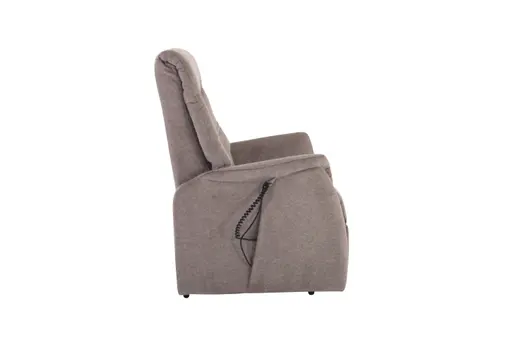 TV-Sessel MALEK - Aufstehhilfe, Relaxfunktion, Kopfteilverstellung, Stoff, Hellbraun