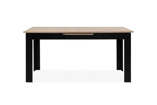 Esstisch - ausziehbar, LB ca. 160x80 cm, Artisan Eiche Nachbildung, Schwarz