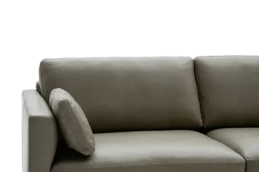 Sofa Cuneo - 2,5-Sitzer, Leder, Graubraun