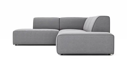 Ecksofa Elementos - Ecke links mit 1-Sitzer und Abschlusselement, Stoff, Grau