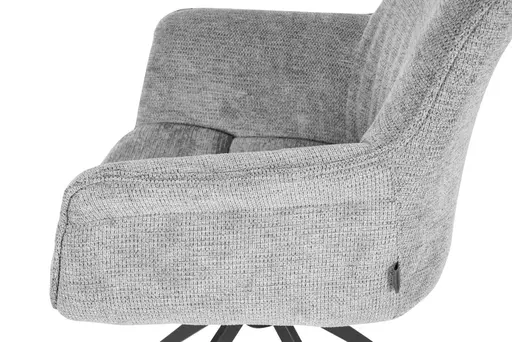 Armlehnstuhl MAIKE - drehbar, Stoff, Hellgrau