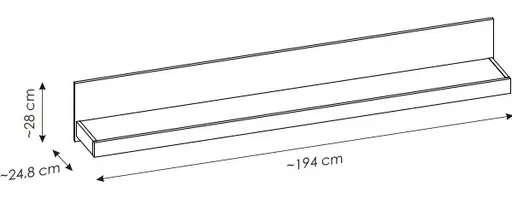 Wandboard - B ca. 194 cm, Kaschmir, Stone Eiche Nachbildung