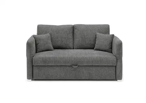 Sofa JORDEN - 2-Sitzer inkl. Schlaffunktion, verstellbaren Armlehnen, Stoff, Dunkelgrau