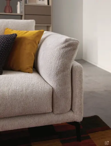 Ecksofa Cuneo Select - Longchair links mit 2,5-Sitzer, Stoff, Graubeige