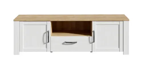 TV-Board FELLIAN- B ca. 166 cm, Weiß, Eiche Dekor