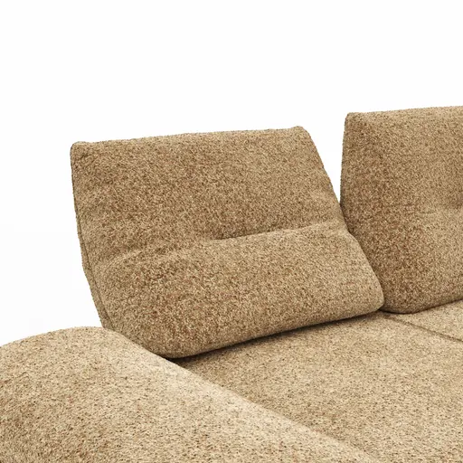 Sofa Lucero 2.0 - 2,5-Sitzer inkl. Rückenlehne verstellbar, Stoff, Cognac