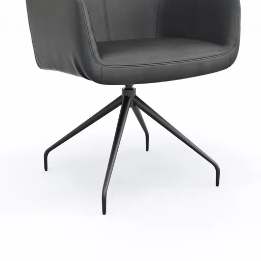 Armlehnstuhl Newcastle - drehbar, Leder, Anthrazit