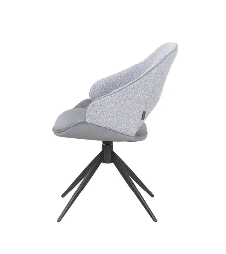 Stuhl MERIEM - drehbar, Stoff, Grau