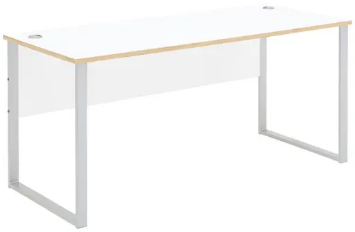 Schreibtisch - LB ca. 170x73 cm, Weiß, Artisan Eiche Nachbildung, Silberfarben