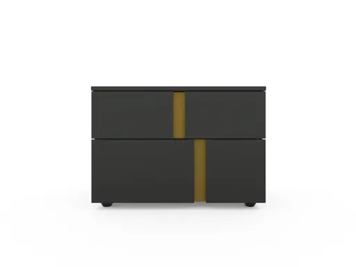 Nachttisch Loretto - Lack matt, Anthrazit