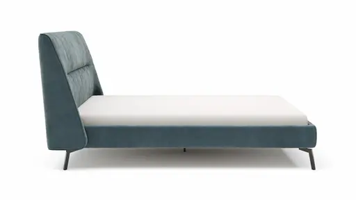 Bett Alvito - Liegefläche 180x200 cm, Stoff, Azurblau