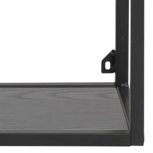 Wandregal - Esche Schwarz, Metall schwarz