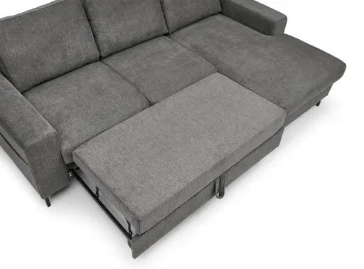 Ecksofa - 2-Sitzer mit Longchair rechts, Stoff, Grau