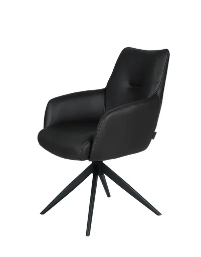 Armlehnstuhl MANON - drehbar, Stoff, Schwarz