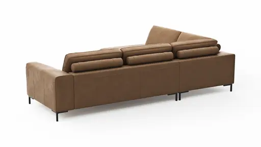 Ecksofa Solano - Ecke Links, 2,5-Sitzer, Leder, Hellbraun