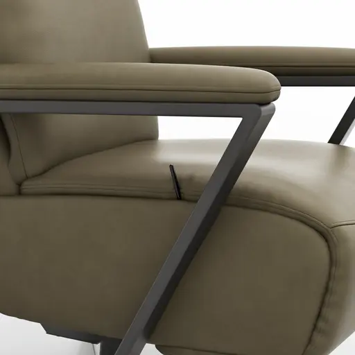  Drehsessel Enno Lazyline - Größe M inkl. Relaxfunktion, Leder Olive