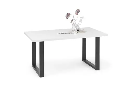 Esstisch - LB ca. 160x90 cm, Weiß, Schwarz