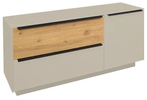 Unterschrank - mit Beleuchtung, B ca. 110 cm, Kaschmir, Eiche massiv