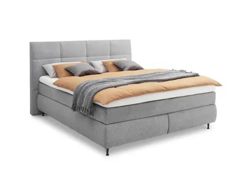  Boxspringbett ALICA- Liegefläche ca. 180x200 cm, Stoff, Grau	