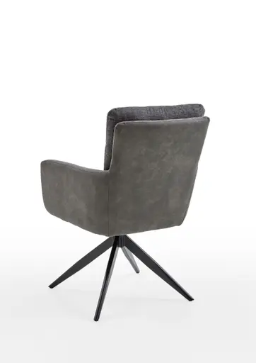 Armlehnenstuhl - Stoff, Grau, drehbar