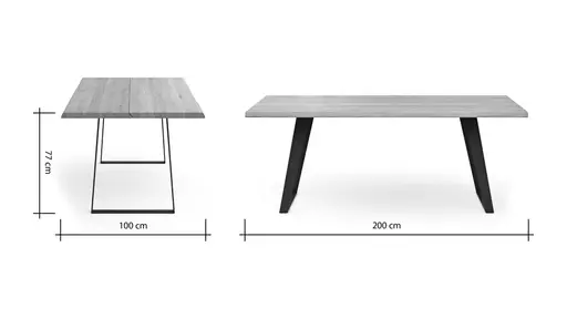 Esstisch Talara Lina - LB ca. 200x100cm, Wildeiche Natur