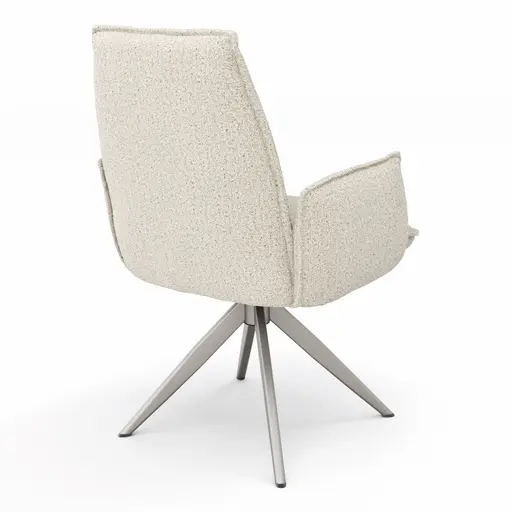 Armlehnstuhl Dinner - drehbar, Stoff, Champagner