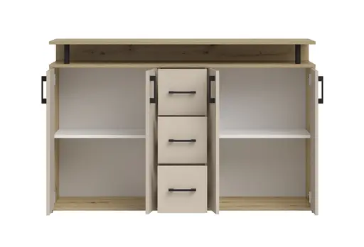 Highboard - B ca. 139 cm, Artisan Eiche Nachbildung, Kaschmir