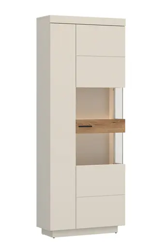 Vitrine - mit Beleuchtung, B ca. 75 cm, Kaschmir, Coast Evoke Eiche Nachbildung
