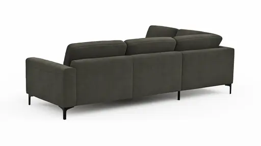 Ecksofa Oviedo - 2,5-Sitzer mit Ecke rechts, Stoff, Braungrün