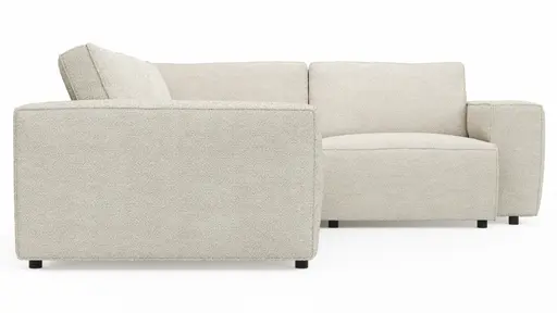 Ecksofa Lilaia - 2-Sitzer links, Ecke, 1,5-Sitzer Tief, Stoff, Creme