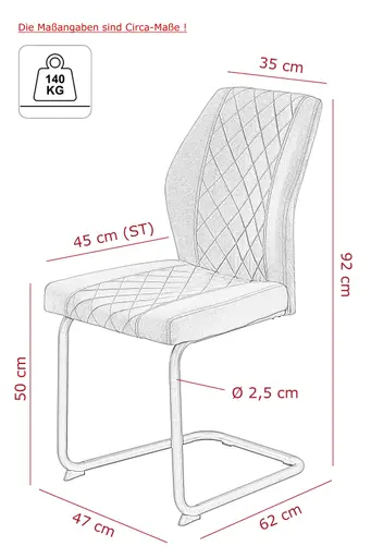 Freischwinger - Microfaser, Dunkelgrau