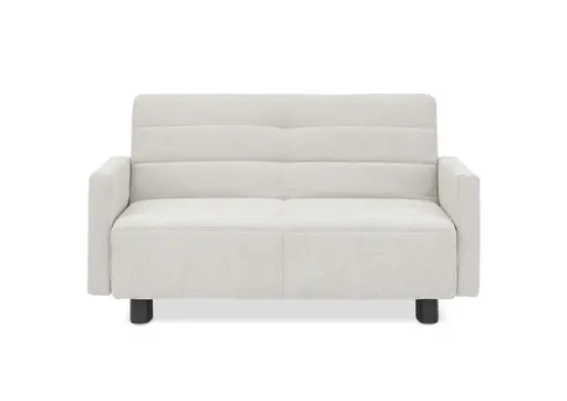  Faltsofa Easy - 2-Sitzer, ca. 140 cm inkl. Schlaffunktion/Topper/Armteil verstellbar, Stoff, Creme
