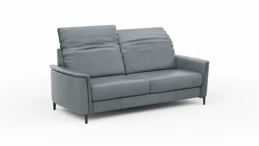 Sofa Bolivien - 2,5-Sitzer groß, Kopfteil verstellbar, Leder, Steel