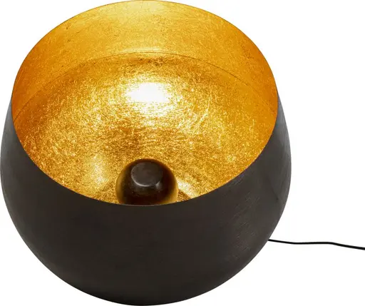 Bodenleuchte- DH ca. 50x50 cm, Stahl vernickelt, Schwarz, Gold