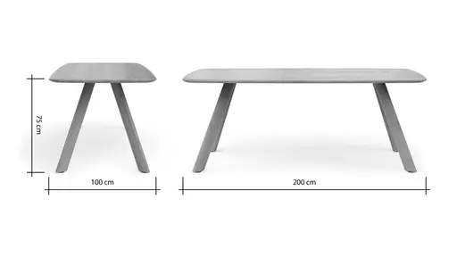 Esstisch Nayara - LB ca. 200x100 cm, Eiche massiv, satin gebeizt matt lackiert