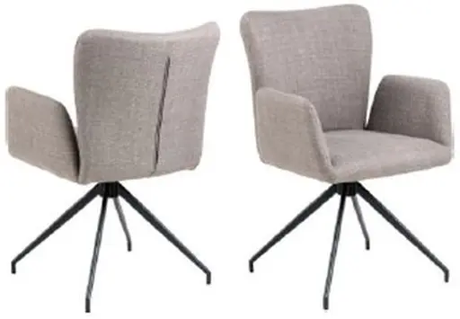 Armlehnstuhl AYLA - Stoff, Hellbraun