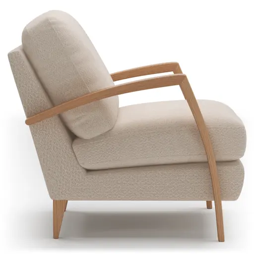 Sessel Karasu - Chic, Stoff, Creme