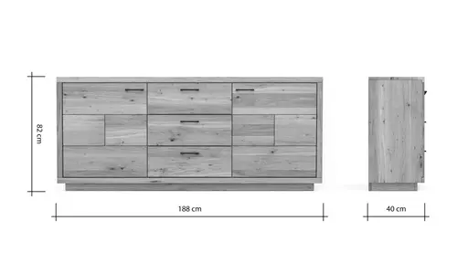 Sideboard Hartford - BHT ca. 188x82x40 cm, Eiche massiv