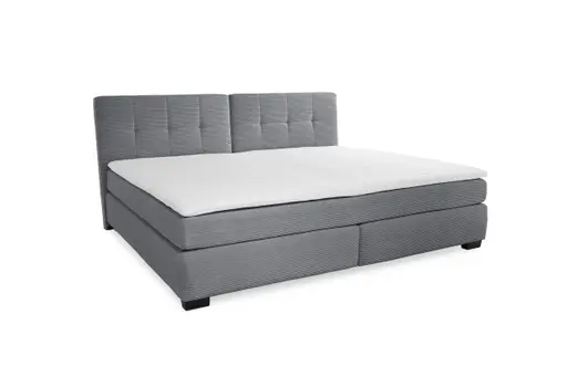 Boxspringbett JILA- Ligefläche ca. 240x200 cm, Stoff, Grau