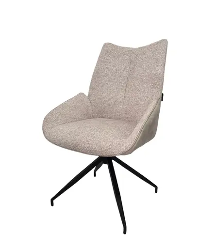 Stuhl MAUREEN - drehbar, Stoff, Creme