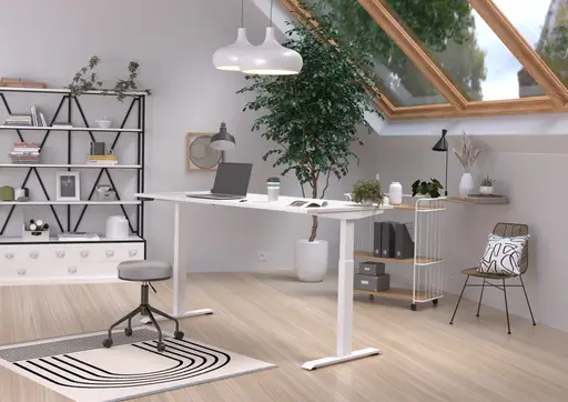 Schreibtisch GELI - höhenverstellbar, LB ca. 180x80 cm, Weiß