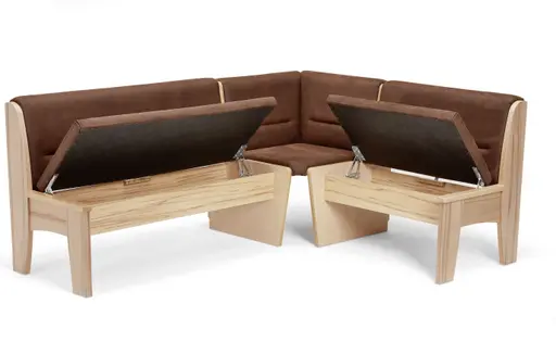 Eckbank - BT ca. 196x156 cm, Polyester, Braun
