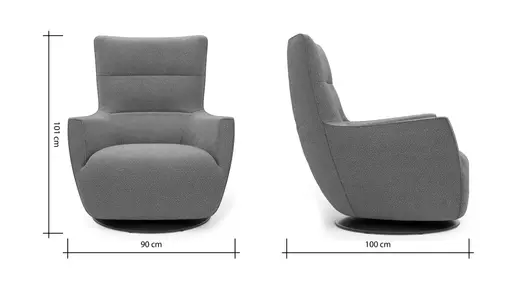 Sessel Lilaia - inkl. Dreh- und Wippfunktion, Stoff, Olivgrün