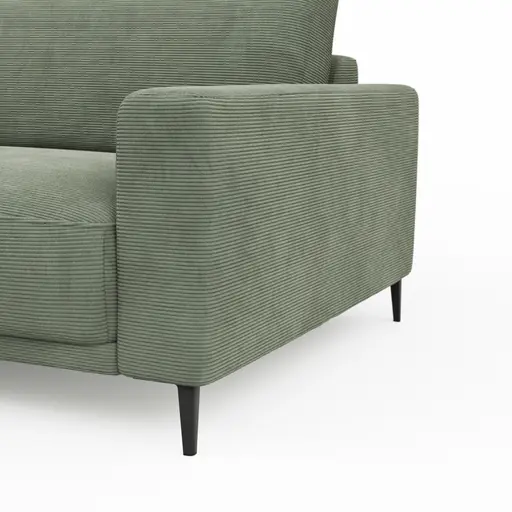 Ecksofa Solero - Longchair groß mit 1,5-Sitzer rechts, Stoff, Olivgrün