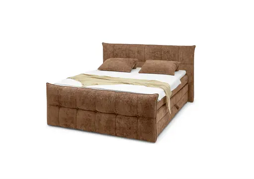 Boxspringbett- Liegefläche ca. 180x200 cm, Stoff, Terracotta