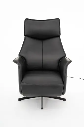 Sessel - Relaxfunktion motorisch, Leder, Schwarz