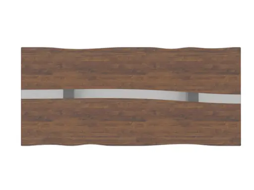 Esstisch Nera - inkl. natürlicher Baumkante, LB ca. 220x110 cm, Nussbaum massiv, Epoxy, Grau