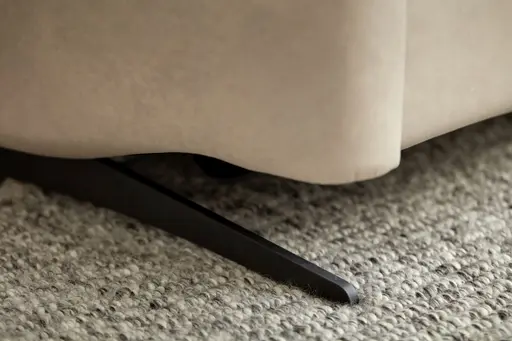 Ecksofa - 2-Sitzer mit Ecke rechts, Rücken hochklappbar motorisch, Armlehne vertellbar, Relaxfunktion, Leder, Beige