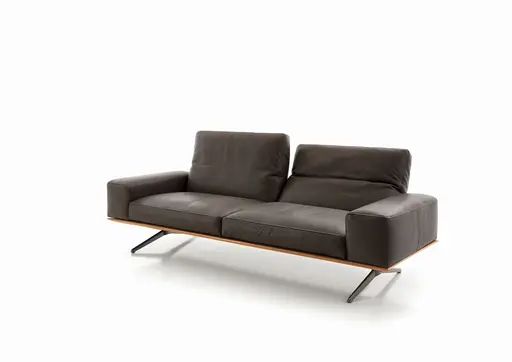 Sofa - 3-Sitzer, Kopfteil/Rückenlehne verstellbar, Leder, Dunkelbraun