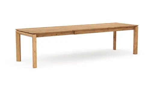 Esstisch Farmingdale - ausziehbar, Platte mit schräger Kante, LB ca. 200x90 cm, Eiche massiv, natur geölt